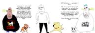 an arm blood bloodshot_eyes brown_eyes chain claws clothes collar dismembered dog ear fat furbaby glasses labrador_retriever nosebleed paw pitbull shoe smile stinky stubble subvariant:hornyson subvariant:nucob tail text variant:cobson // 3604x1280 // 429.8KB