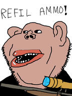 amerimutt brown_skin ear gun open_mouth roblox sniper_rifle soyjak stubble subvariant:impish_amerimutt text variant:impish_soyak_ears video_game zeppelin_wars // 834x1116 // 542.9KB