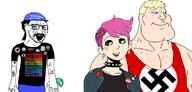 antifa antifa_badge aryan black_lives_matter blond blue_eyes buff choker democrat enbie female flag:lesbian_pride_flag flag:transgender_pride_flag gay hair_ribbon lesbian liberal liberalism millenial pink_hair smile soy soyboy soyence soylennial subvariant:mexiaryan tattoo template tranny trans_rights_are_human_rights variant:meximutt variant:soyak white_skin zyns // 1370x657 // 448.0KB