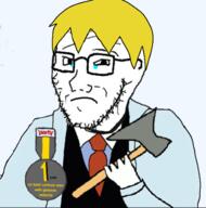 Natetrick_Higman(namefag) american_psycho axe clothes crying jacket nate patrick_bateman sad suit // 450x454 // 142.8KB