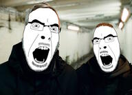 2soyjaks autechre band duo electronic_music glasses jacket meta:tagme old open_mouth soyjak tunnel variant:cobson // 600x432 // 90.8KB