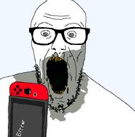 broken_jaw broken_teeth dead glasses gray_eyes gray_skin nintendo nintendo_switch rotten_teeth rotting soyjak stubble undead variant:unknown video_game zombie // 708x717 // 16.6KB