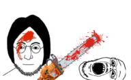 2soyjaks blood chainsaw closed_mouth glasses hair murder nose open_mouth stubble variant:lennonjak // 1000x611 // 342.5KB