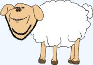 animal art baaaa ear full_body series:animaljaks sheep smile soyjak stubble tail variant:impish_soyak_ears // 1162x802 // 29.8KB