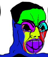 angry bloodshot_eyes colorful crying deformed glasses hair soyjak variant:chudjak // 645x770 // 145.6KB