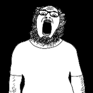 animated arm beard content_aware glasses looking_down mustache nipple open_mouth soyjak variant:ignatius // 200x200 // 783.7KB