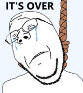 ack closed_eyes crying glasses hanging its_over no_background rope sad soyjak stubble subvariant:wholesome_soyjak suicide text translucent_background variant:gapejak // 768x859 // 183.6KB