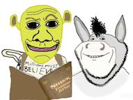 animal donkey dreamworks ear millions_must_die music shrek smile sound soyjak stubble variant:chudjak variant:impish_soyak_ears video // 640x482, 62.6s // 1.3MB