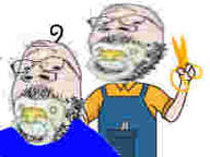 apron baby barber barber_cape glasses pacifier safety_scissore scissors small_eyes soyjak stubble variant:gapejak // 205x154 // 3.2KB