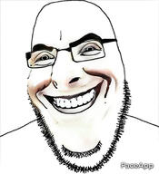 faceapp glasses irl smile soyjak stubble text variant:cobson // 721x789 // 156.3KB