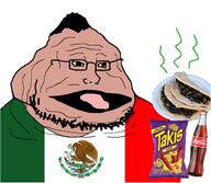 coca_cola fat flag:mexico food goyslop mexico meximutt morbidly_obese obese open_mouth soda stinky taco takis variant:jabba_soyjak // 2350x2048 // 1.2MB