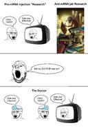 book doctor glasses head_mirror multiple_soyjaks open_mouth reading soyjak stubble teeth television text vaccine variant:gapejak variant:soyak // 1924x2888 // 1.7MB