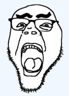 glasses memesmith open_mouth soyjak stubble tongue variant:unknown // 1080x1494 // 29.1KB