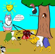 ack angry bird bloodshot_eyes brown_eyes closed_mouth clothes dead dog dog_ear drawn_background ear flag flag:russia flag:transgender_pride_flag glasses hair hohol janny jeans leash multiple_soyjaks mustache nate open_mouth pig pink_skin purple_hair queen_of_spades smile soyjak spade stubble subvariant:feralsquirrel subvariant:shoyta sun suspenders tail tongue tree trend:squirreljakking ukraine variant:chudjak variant:cobson variant:feraljak variant:gapejak variant:impish_soyak_ears variant:shotjak vulture yellow_hair yellow_skin // 1837x1796 // 813.6KB