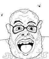 animal balding beard bug ear fly glasses hair mustache open_mouth soyjak star_wars stubble text variant:unknown wing // 645x773 // 90.9KB