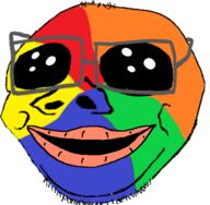 baby colorful deformed glasses hair oh_my_god_she_is_so_attractive smile soyjak stubble subvariant:nathaniel variant:gapejak // 530x520 // 117.7KB