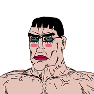 bon_clay buff closed_mouth ear glasses hair lips lipstick makeup nose one_piece subvariant:muscular_chud variant:chudjak // 799x799 // 82.2KB