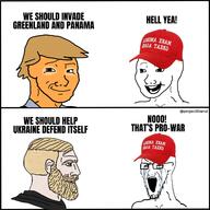 chad donald_trump greenland maga maga_hat orange_skin panama russo_ukrainian_war smug ukraine variant:soyak wojak // 1600x1600 // 983.5KB