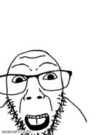 animated bouncing glasses open_mouth poyopoyo poyunpoyun soyjak stubble subvariant:dykeson variant:dylanjak // 300x400 // 414.9KB