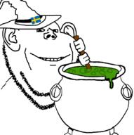 bubble cauldron cooking green meta:tagme spoon sweden swedish_flag variant:impish_soyak_ears witch witch_hat wooden // 845x850 // 180.0KB