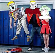 3soyjaks bloodshot_eyes blush clothes crying crystal_cafe ethan jock nate nate_higgers natejak subvariant:gapejak_female subvariant:muscular_chud variant:a24_slowburn_soyjak variant:chudjak variant:gapejak white_skin // 684x658 // 1.1MB