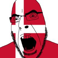 angry country cross denmark flag flag:denmark glasses open_mouth soyjak stubble variant:cobson // 721x720 // 11.9KB