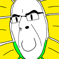 flower flowey glasses low_quality meta:barely_a_soyjak plant undertale variant:cobson wide_smile // 721x720 // 16.9KB