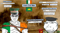 ammo blue_eyes buff closed_mouth clothes communism ear flag flag:ireland flag:starry_plough ginger ginger_hair glasses hat ira ireland irish_civil_war irl_background mosin-nagant red_hair rifle smile soyjak stubble subvariant:chudjak_front subvariant:massjak subvariant:muscular_chud the_communist_manifesto transparent_background variant:chudjak variant:gapejak white_skin // 1920x1080 // 490.0KB