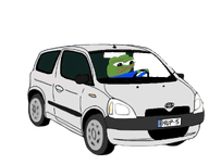 amphibian animal blue_shirt car closed_mouth clothes driving frog green_skin headlights lips nas nas:pepe pepe pepe_the_frog steering_wheel subnas:apu toyota transparent_background wheel // 1030x818 // 338.5KB