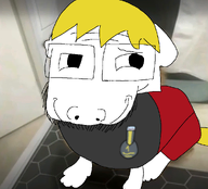 dog drawfag irl_background meme nate natejak smile that_one_fucking_picture_of_nate_being_a_smug_little_bastard variant:soyak whining white_skin yellow_hair // 980x890 // 354.4KB