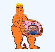 aliased blond closed_mouth donald_trump jd_vance minion orange_skin pregnant transparent_background variant:cobson // 1225x1150 // 685.5KB