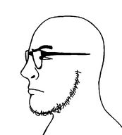 bald closed_mouth eyebrows glasses looking_to_the_left neutral nose series:sidejaks side_profile stubble subvariant:uncjak_side transparent_background variant:uncjak // 900x1000 // 33.4KB
