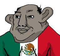 amerimutt balding brown_skin closed_mouth country double_chin ear fat flag gynaecomastia mexico nas:amerimutt smile soyjak subvariant:chudjak_amerimutt sweating variant:chudjak // 820x775 // 125.7KB