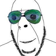 frog glasses grin large_eyes pepe reflection sunglasses variant:cobson // 721x720 // 151.9KB