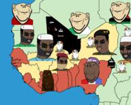 africa algeria arab atlantic_ocean benin beret burkina_faso cameroon central_african_republic chad_(country) combat_helmet democratic_republic_of_congo equatorial_guinea flag flag:france flag:pan-african france gabon gambia ghana glasses guinea guinea_bissau helmet isis ivory_coast liberia lybia mali mauritania military military_beret military_cap military_uniform morocco news niger nigeria politics republic_of_congo sao_tome_and_principe senegal sierra_leone soldier subvariant:hornyson sunglasses terrorist togo variant:chudjak variant:cobson variant:feraljak variant:gapejak variant:impish_soyak_ears variant:markiplier_soyjak war water western_sahara yellow_sclera // 3662x2936 // 1.5MB