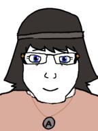 avengers beanie blue_eyes blushing brown_shirt cute cute_girl girl glasses nentendo_switch soy soylent soylent_(cacao) subvariant:lawrence variant:soytan white_skin woman // 481x643 // 6.8KB