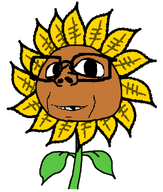 1soyjaks alternate baby deformed distorted flower glasses leaf petals plant smile subvariant:makarov sunflower teeth transparent_background variant:impish_soyak_ears wholesome yellow_petals // 800x941 // 34.8KB