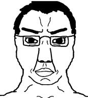 aliased angry chud closed_mouth glasses hair subvariant:chuddy variant:chudjak white_background // 481x535 // 4.6KB