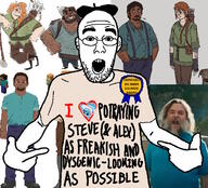 art artist award badge bee clothes flag flag:transgender_pride_flag i_heart i_trans_heart jack_black minecraft minecraft_movie movie open_mouth redraw soyjak stubble text tranny trans_colors transheart tumblr twitter ugly variant:shirtjak // 618x559 // 198.2KB