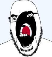 angry flag flag:kagoshima glasses hair japan kagoshima looking_to_the_left open_mouth soyjak stubble teeth thick_eyebrows todofuken transparent_background variant:cobson // 721x789 // 36.2KB