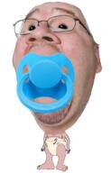baby bernd_schmidt black_eyes diaper ear full_body glasses pacifier realistic small_eyes soyjak stubble variant:gapejak // 570x892 // 628.3KB