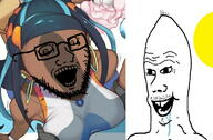 black_skin blue_hair brainlet clothes crazed drool ear earring female galar glasses hair necklace nessa open_mouth pokemon pokemon_swsh soyjak stubble subvariant:soyak_(crazed) variant:soyak // 742x488 // 95.6KB