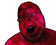 gem gem_skin glasses open_mouth red_skin red_teeth ruby soyjak stubble variant:shotjak // 624x503 // 287.4KB