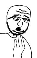 glasses hand looking_at_you open_mouth scared soyjak stubble variant:nulljak // 350x537 // 9.4KB