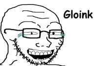 crying glasses gloink laughing open_mouth soyjak stubble text variant:soyak // 432x302 // 32.2KB