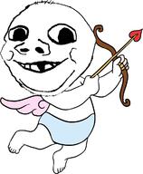 angel arrow baby bow_(weapon) cupid deformed diaper full_body heart holding_object smile subvariant:nathaniel variant:gapejak wing // 987x1200 // 166.6KB