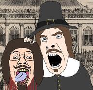 2soyjaks blood blue_eyes british brown_hair clothes dead england execution glasses hair hat his_(4chan) history holding_severed_head king_charles_i mustache oliver_cromwell open_mouth severed_head soyjak tongue variant:bernd variant:cobson white_skin yellow_teeth // 1341x1293 // 1.4MB