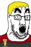 blond double_chin lips medal nate open_mouth soot_colors stubble thick_eyebrows variant:chudjak2 white_background wrinkles // 645x970 // 25.5KB