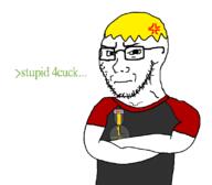 anger_mark award clothes crossed_arms glasses greentext medal nate stubble text tshirt variant:soyak yellow_hair // 800x699 // 34.8KB
