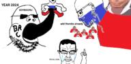 multiple_soyjaks pol_(4chan) russia soybooru subvariant:chudjak_front subvariant:impish_amerimutt variant:chudjak variant:gapejak variant:impish_soyak_ears // 2493x1221 // 731.2KB